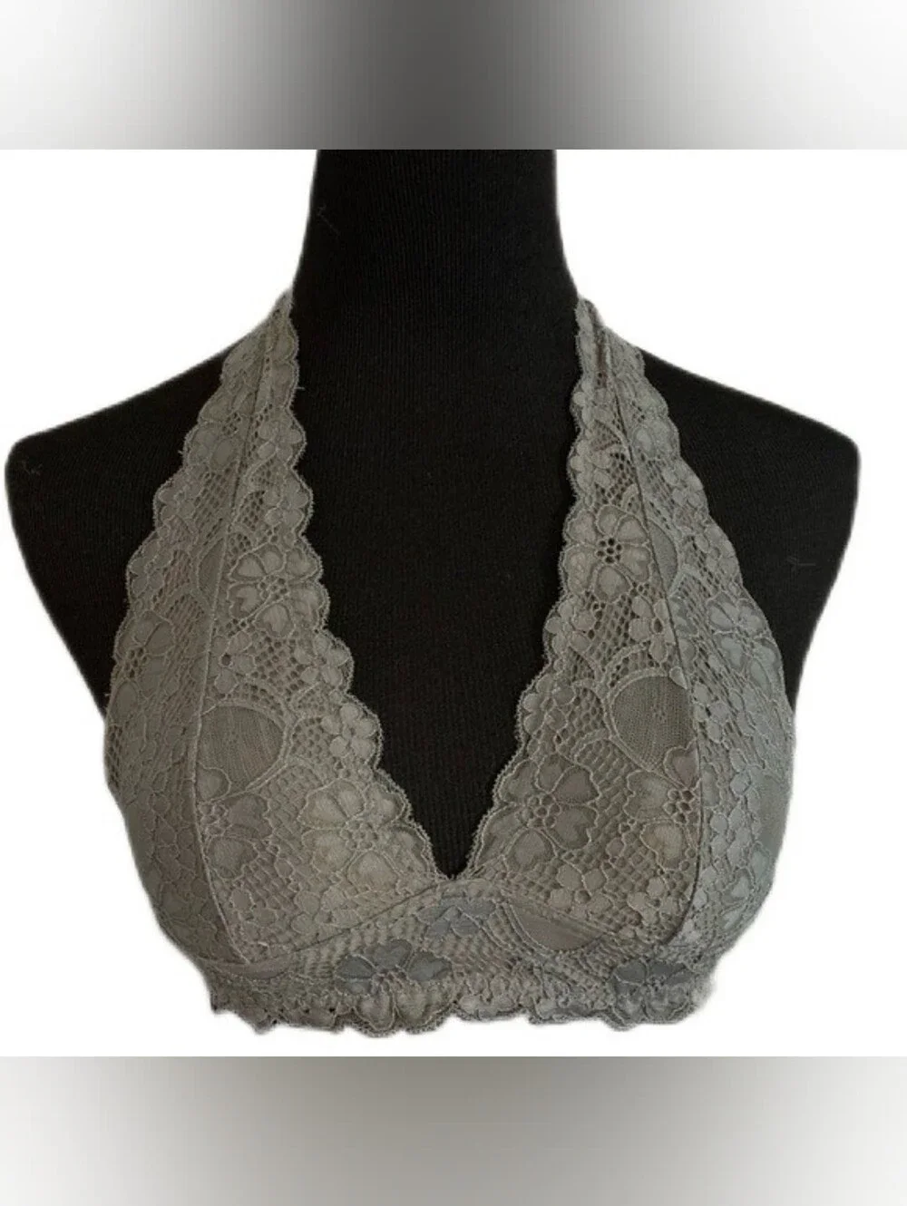 Free People Gray Lace Halter Bralette - Picture 3 of 6